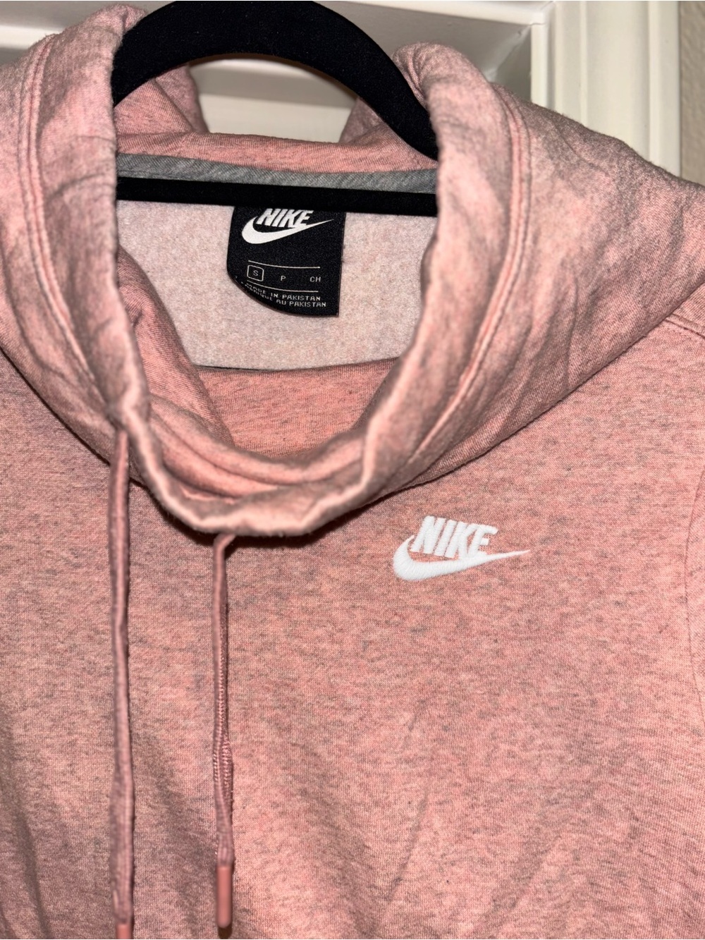 Soft Nike Light Pink Hoodie with White Swoosh Size Small Womens